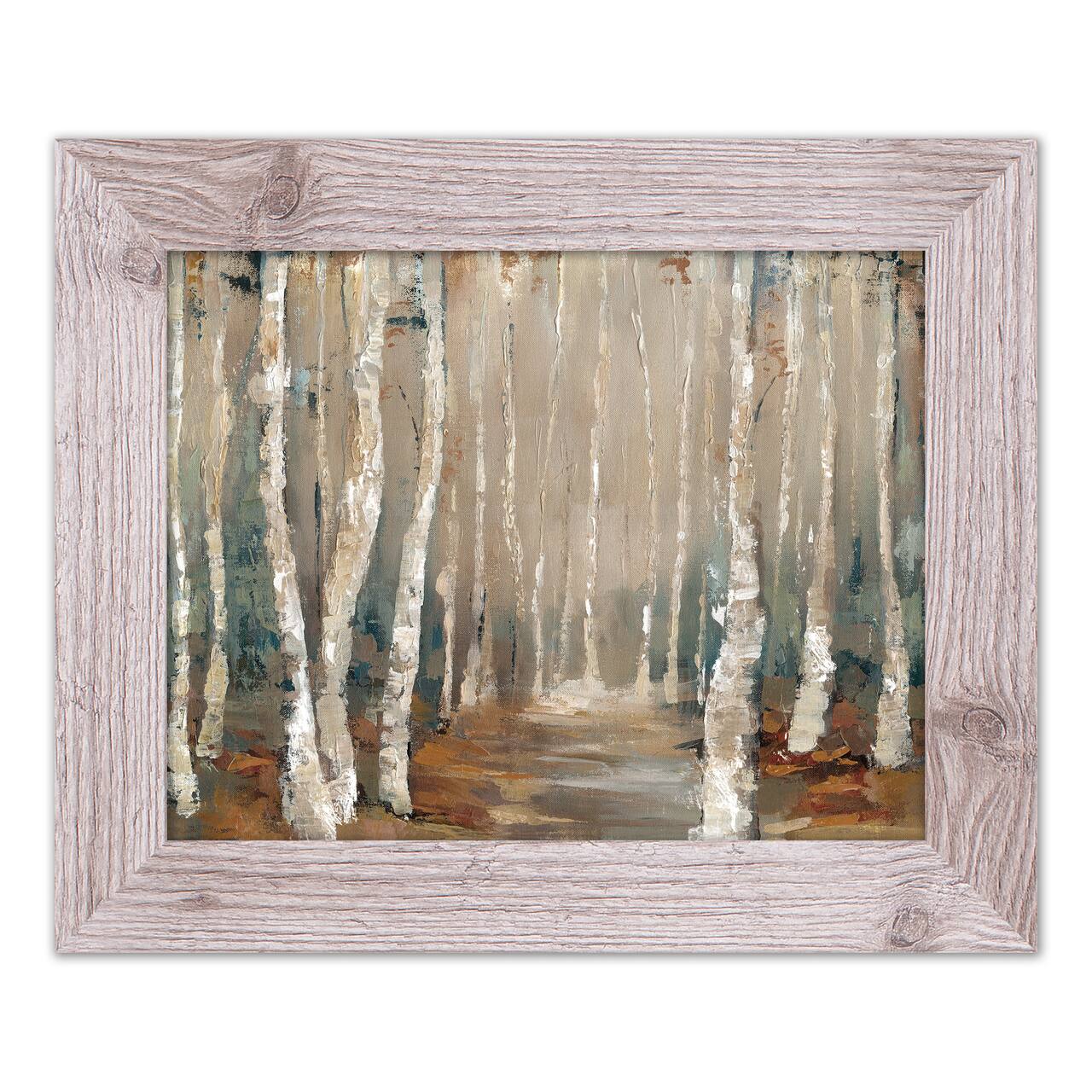 Birch Tree Landscape Western 14" x 11" Framed Print